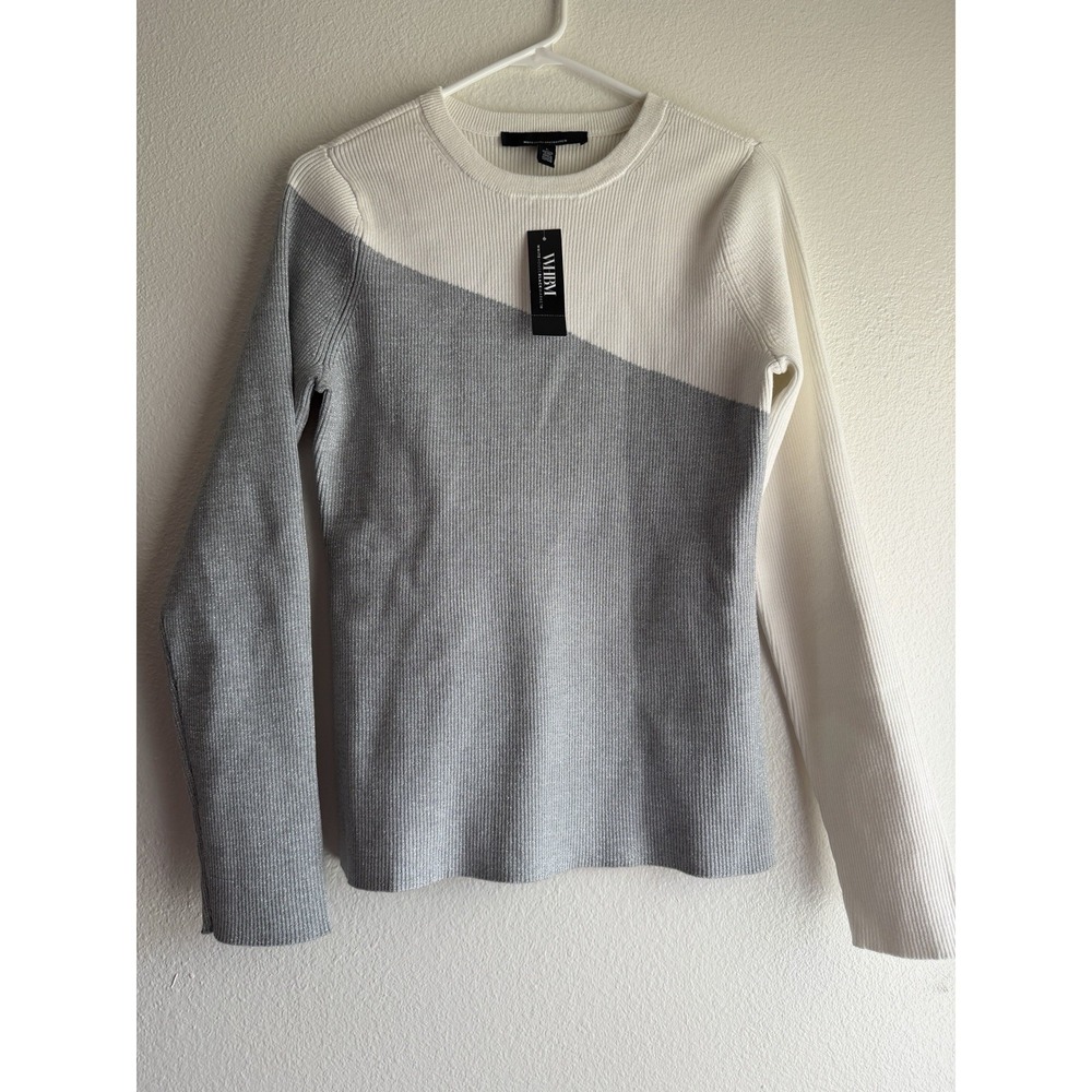 NWT White House‎ Black Market Womens Sz Large Knit Sweater Shimmer Colorblock